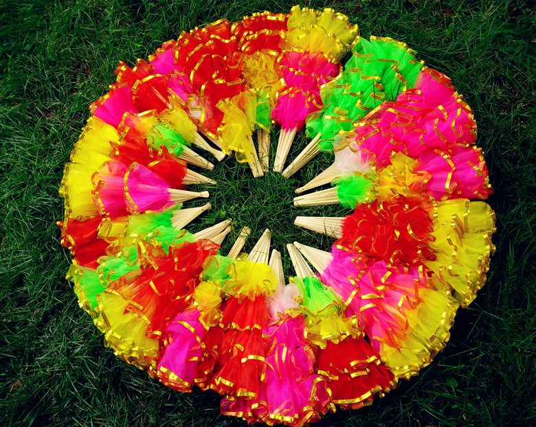 舞扇对扇扇骨扭秧歌用的扇子古典五彩用品广场舞跳舞用的道具扇子夏季