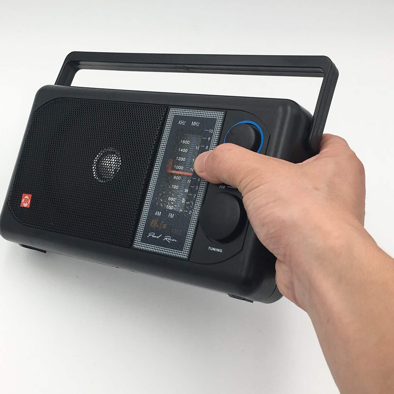 赫蓓珠江牌pr1312手提老年收音机交直流电两用收音机指针调频大喇叭