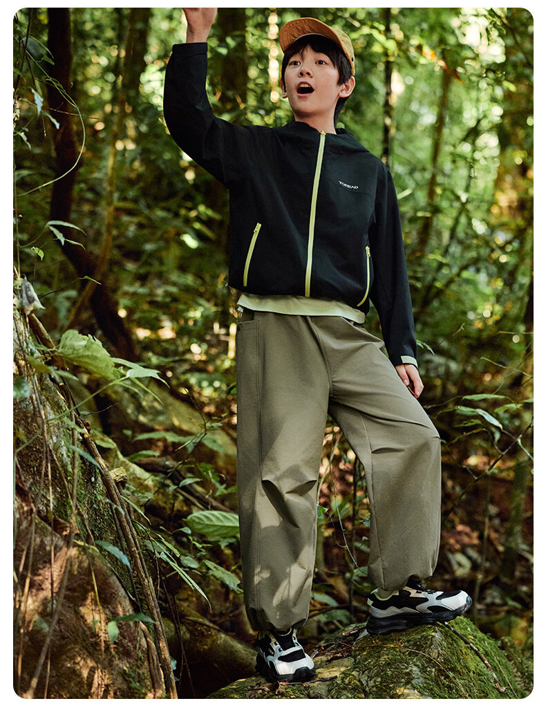 TOREAD [Xingye] Children's Pants Boys Girls Big Kids Autumn Winter Casual Trendy Sports Cargo Pants Cang Green 120 24
