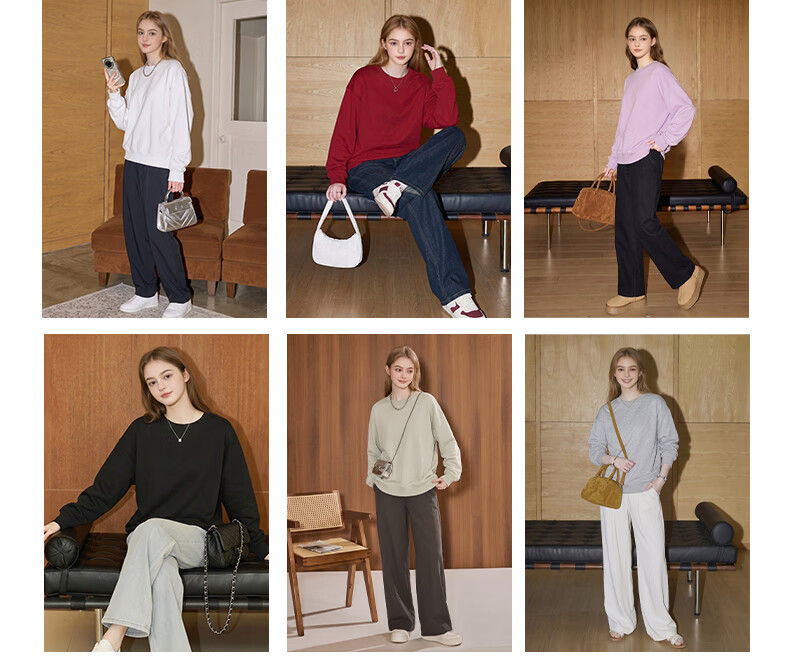 TonLion Women's Sweatshirt Spring and Autumn New Round Neck Pullover Casual Trendy Loose Long Sleeve Top 5