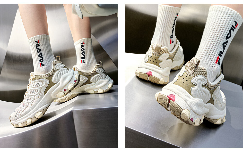 FILA Official Women's Shoes TRUFFLE 2 Dad Shoes, 2026 Autumn New Mushroom Shoes 2nd Generation Casual Shoes 32