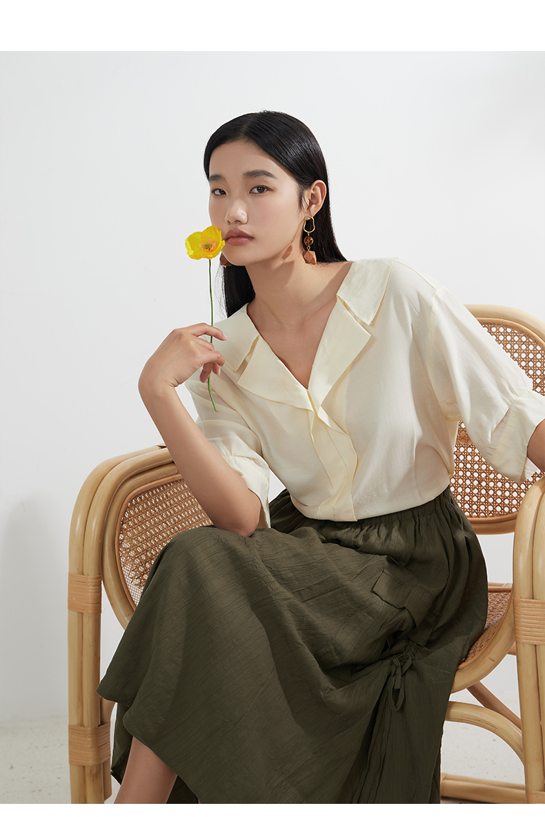 thesealife欧海一生大裙摆半身裙女设计感小众休闲百搭ka7012苔藓绿s