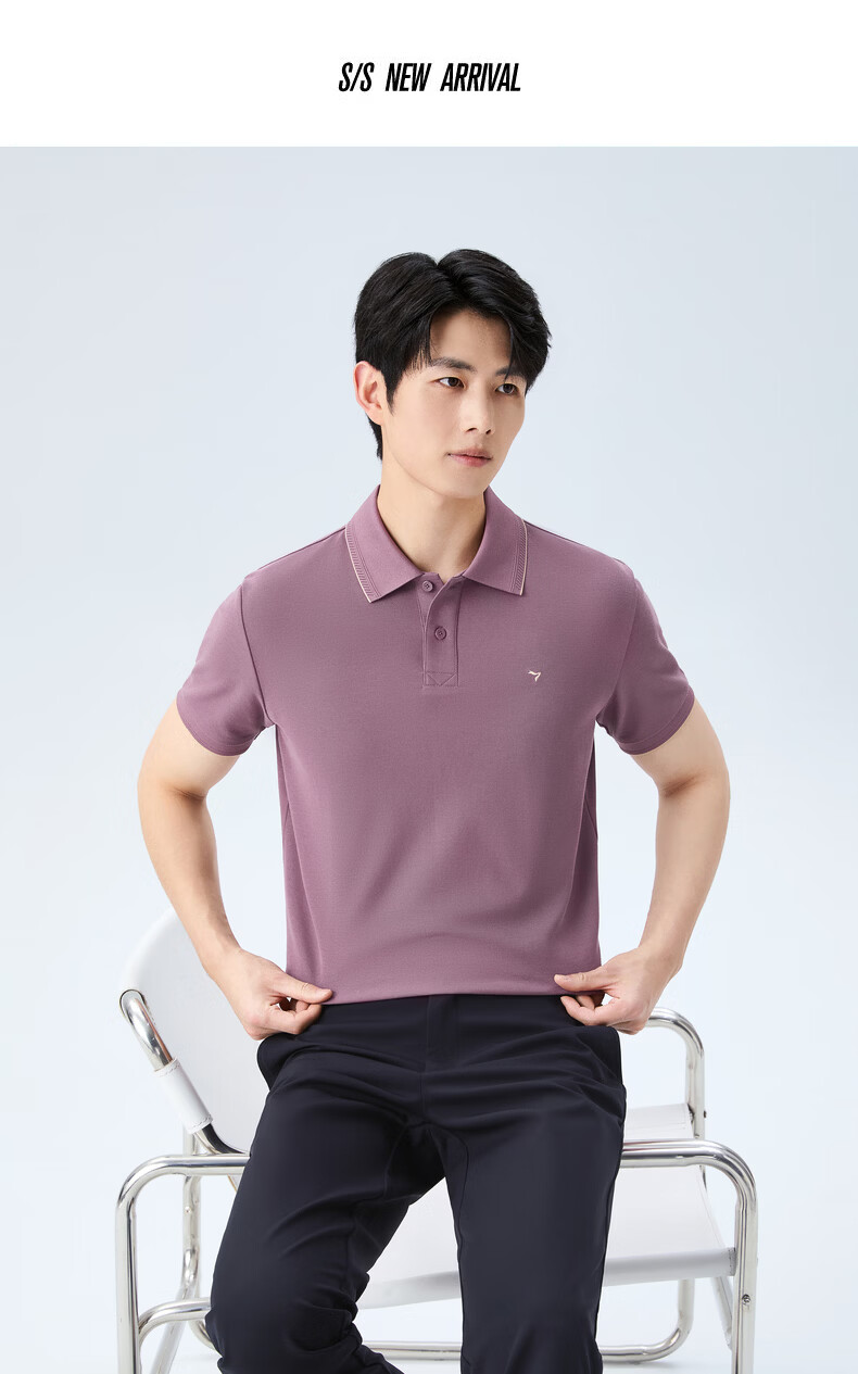 SEVEN Cool-Touch Non-Shrinking Collar Men's Summer Breathable Short-Sleeve POLO Shirt Business Casual Top 2XL 15