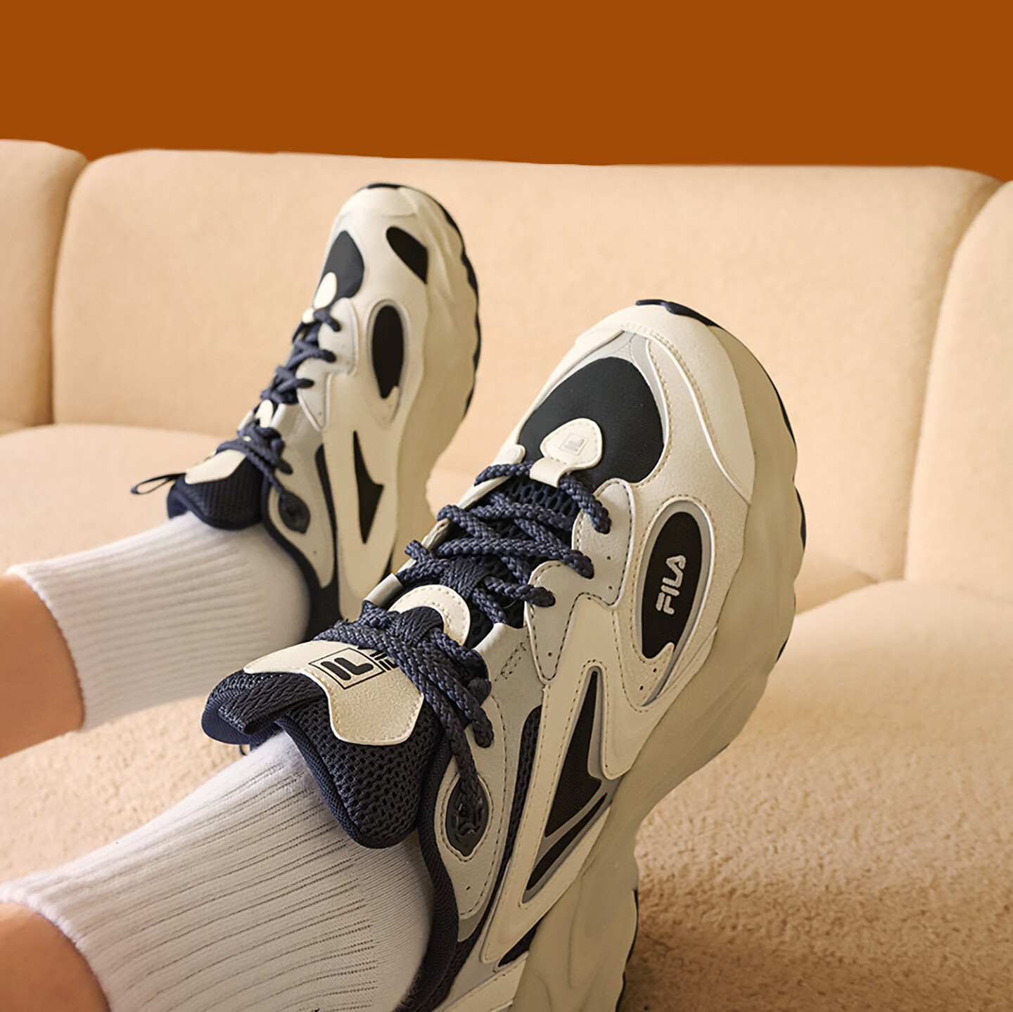 FILA PIGNA Pinecone Shoes [Yi Yangqianxi Edition] Men's Dad Sneakers 2026 Autumn Casual Sports Shoes 9
