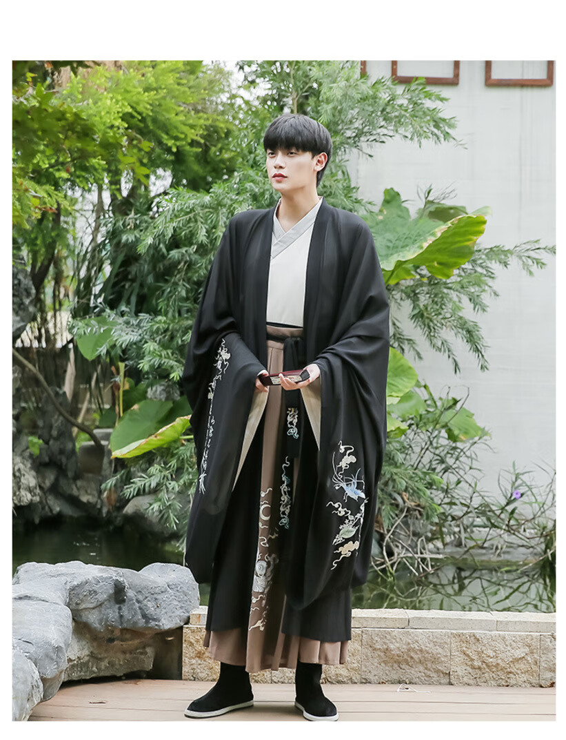 汉服男装古装长袍全套情侣云山流水原创汉服男魏晋风汉装广袖加大码