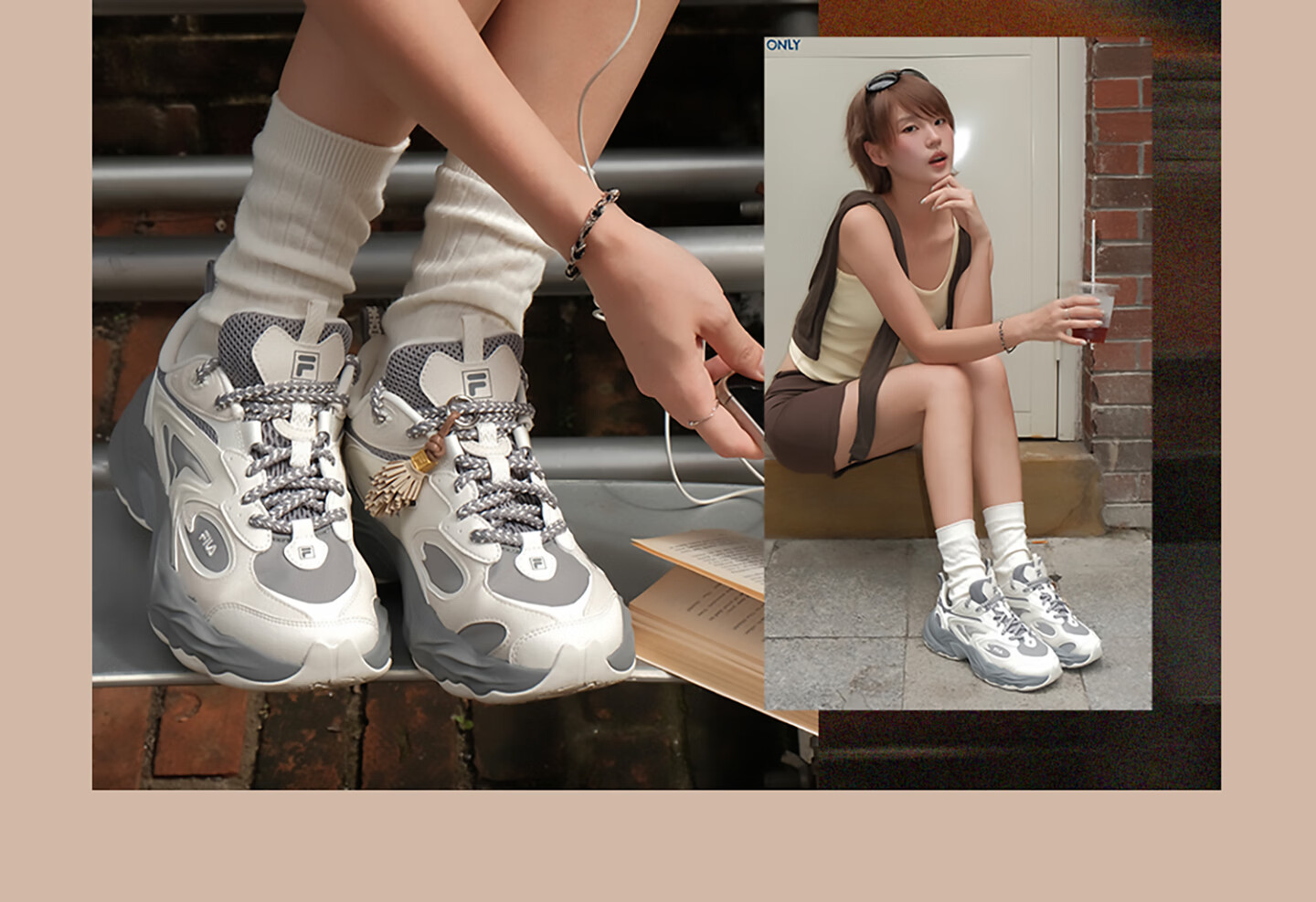 FILA PIGNA Pinecone Shoes [Yi Yangqianxi Edition] Men's Dad Sneakers 2026 Autumn Casual Sports Shoes 31