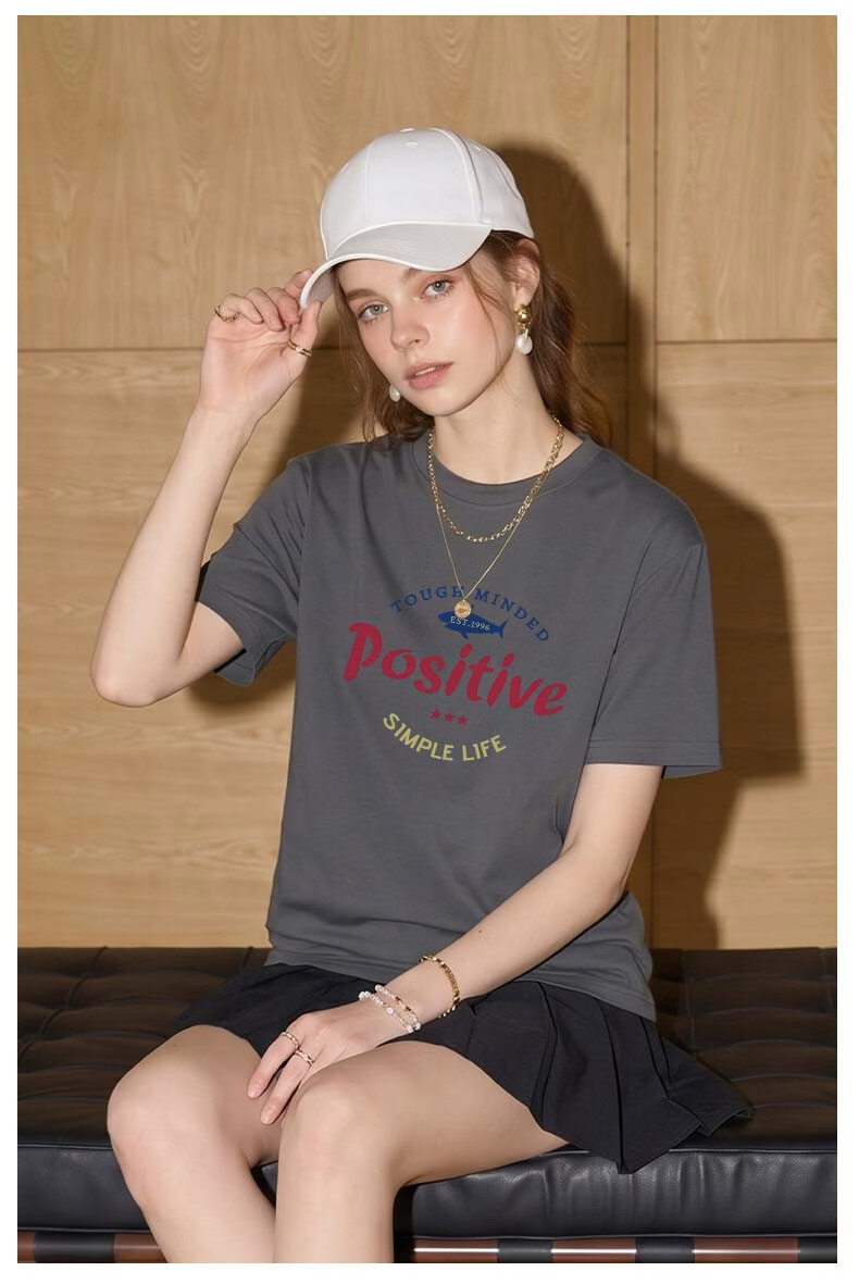 TonLion Cotton Short Sleeve T-Shirt for Women Summer New Loose Slim Fit Base Layer Half Sleeve Trendy Letter Design Top 20