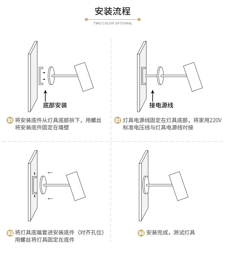 壁灯安装方法图解图片