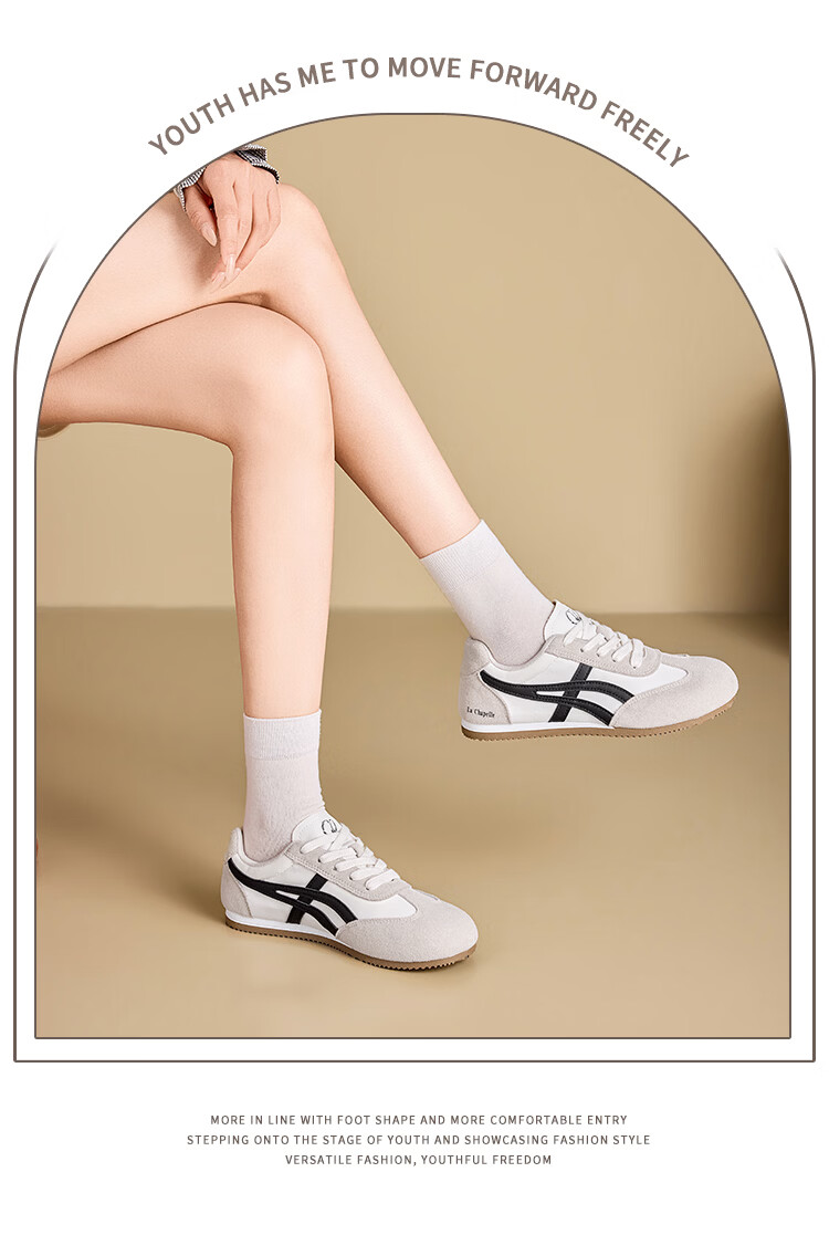 La Chapelle Women's Derby Shoes 2026 Summer Retro Fashion Comfortable Casual Sneakers 625B Beige Gray Black Size 40 16