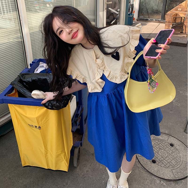 矮个子微胖女生穿搭夏装显瘦时尚款连衣裙日系甜美可爱学院风女夏季胖