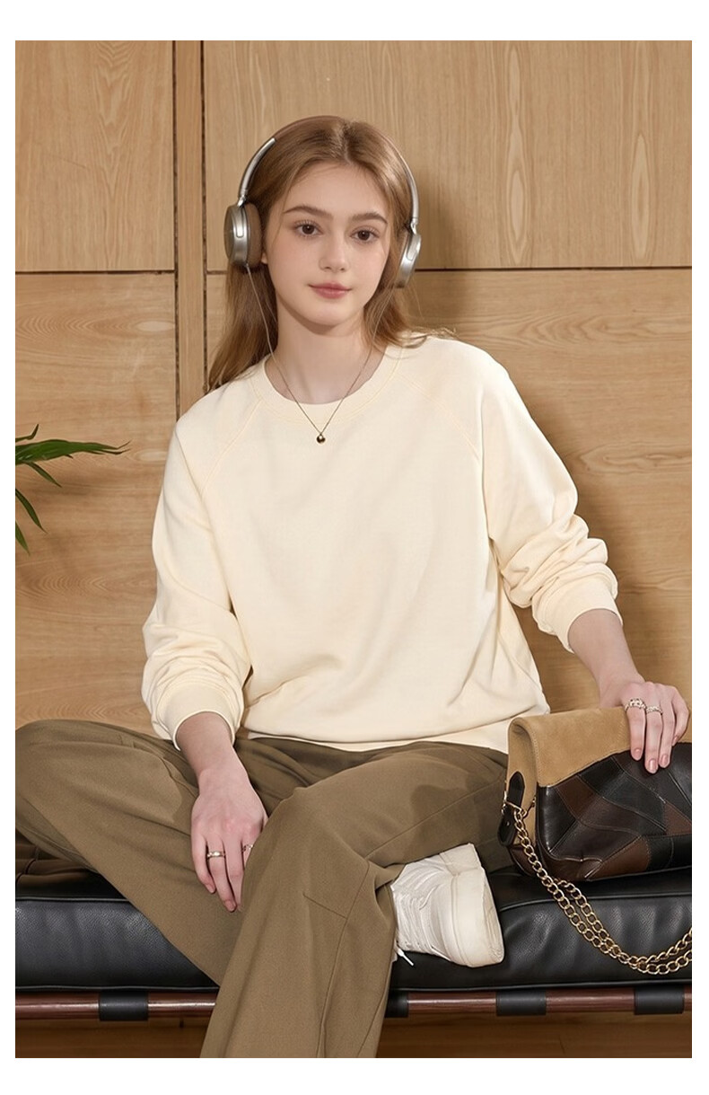TonLion Women's Sweatshirt Spring and Autumn New Round Neck Pullover Casual Trendy Loose Long Sleeve Top 20