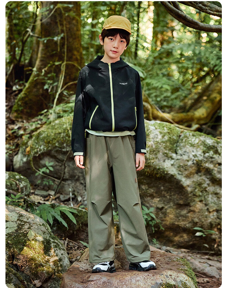 TOREAD [Xingye] Children's Pants Boys Girls Big Kids Autumn Winter Casual Trendy Sports Cargo Pants Cang Green 120 21