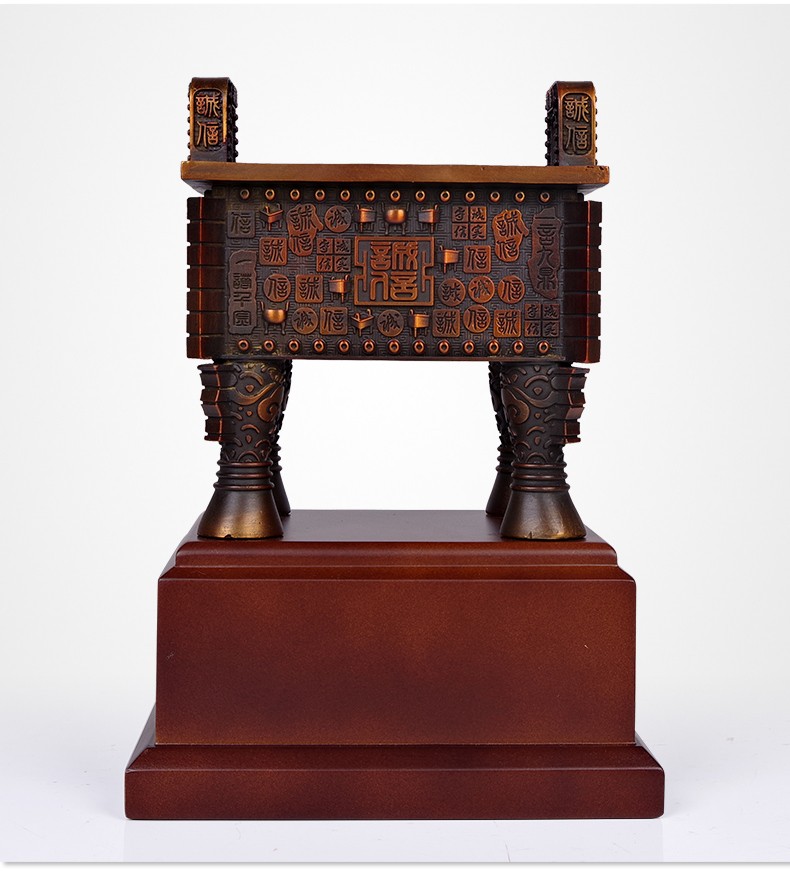 开业乔迁商务礼品可刻字 彩铜 风水摆件 客厅摆件 多福宝鼎 小号 约3