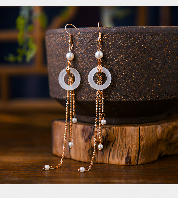 古装耳饰汉服流苏耳环配饰超仙耳夹无耳洞长款耳坠中国风饰品 古风