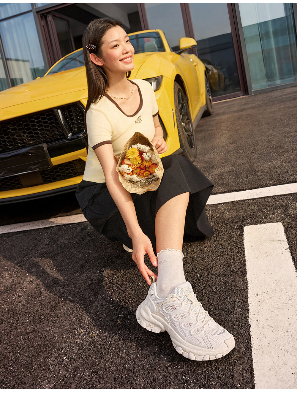 FILA Official Women's Shoes TRUFFLE 2 Dad Shoes, 2026 Autumn New Mushroom Shoes 2nd Generation Casual Shoes 28