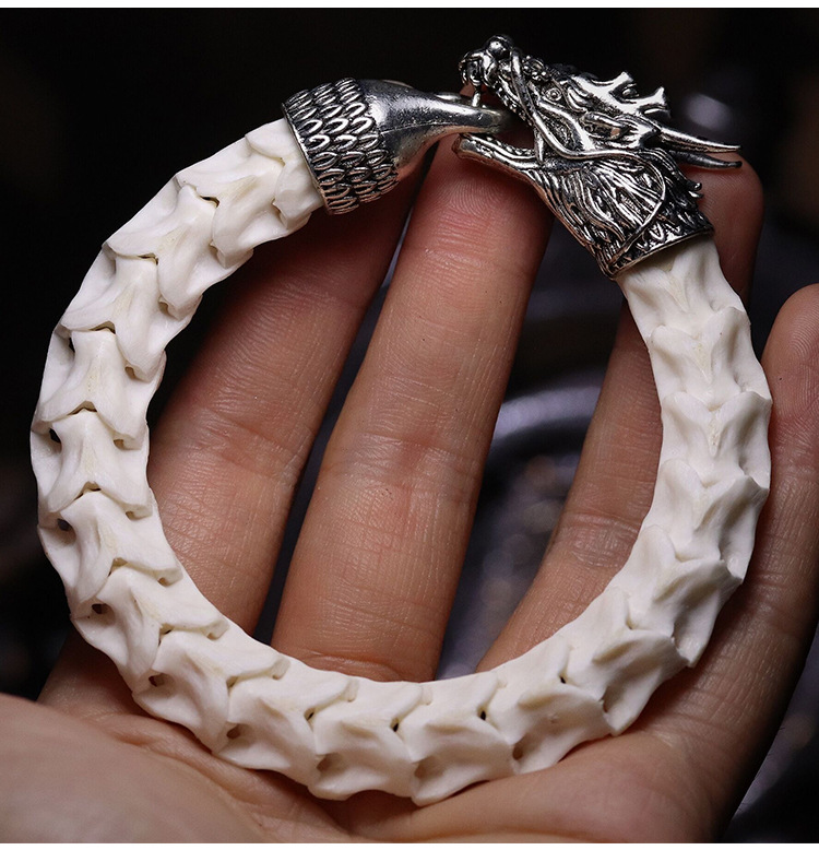 原生态物质文玩骨头手串转运流行男女情侣款 14mm(白龙骨款)【图片