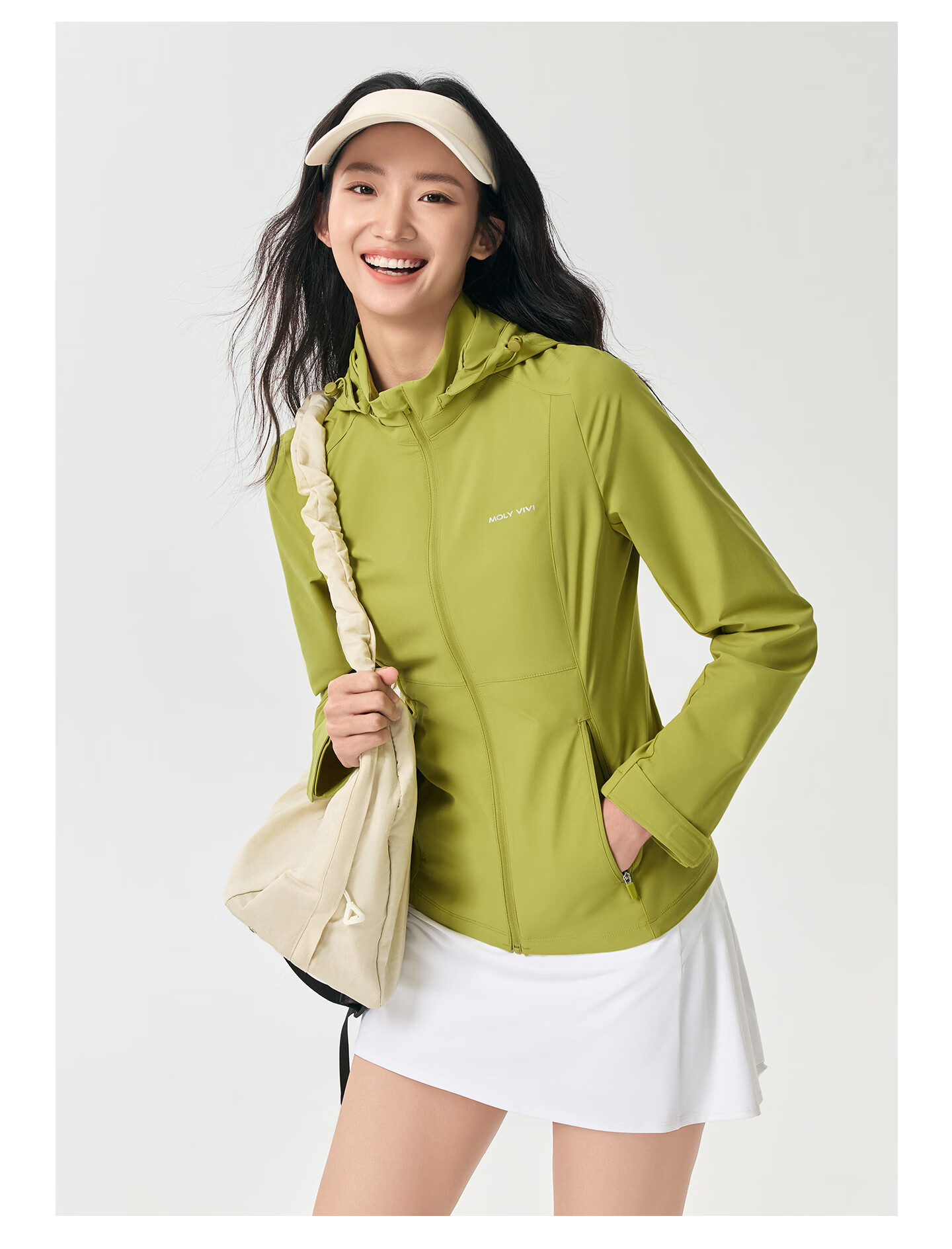 MOLY VIVI [Same As Pangdonglai] Lightweight Wind Basic Slim Sun Protection Jacket for Women, Summer Sun Protection Coat, Magic Vivy 34