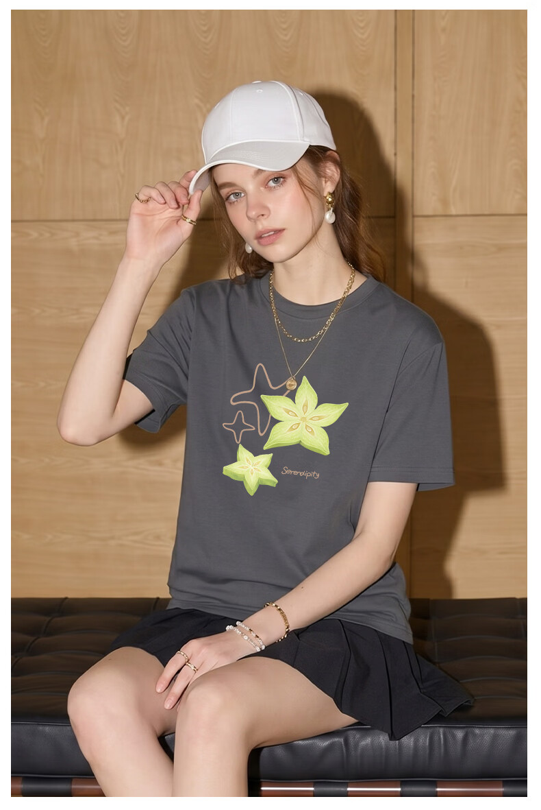 TonLion Women's Short Sleeve T-Shirt Pure Cotton Summer New Dopamine Design Casual Slim Fit Versatile Top 20