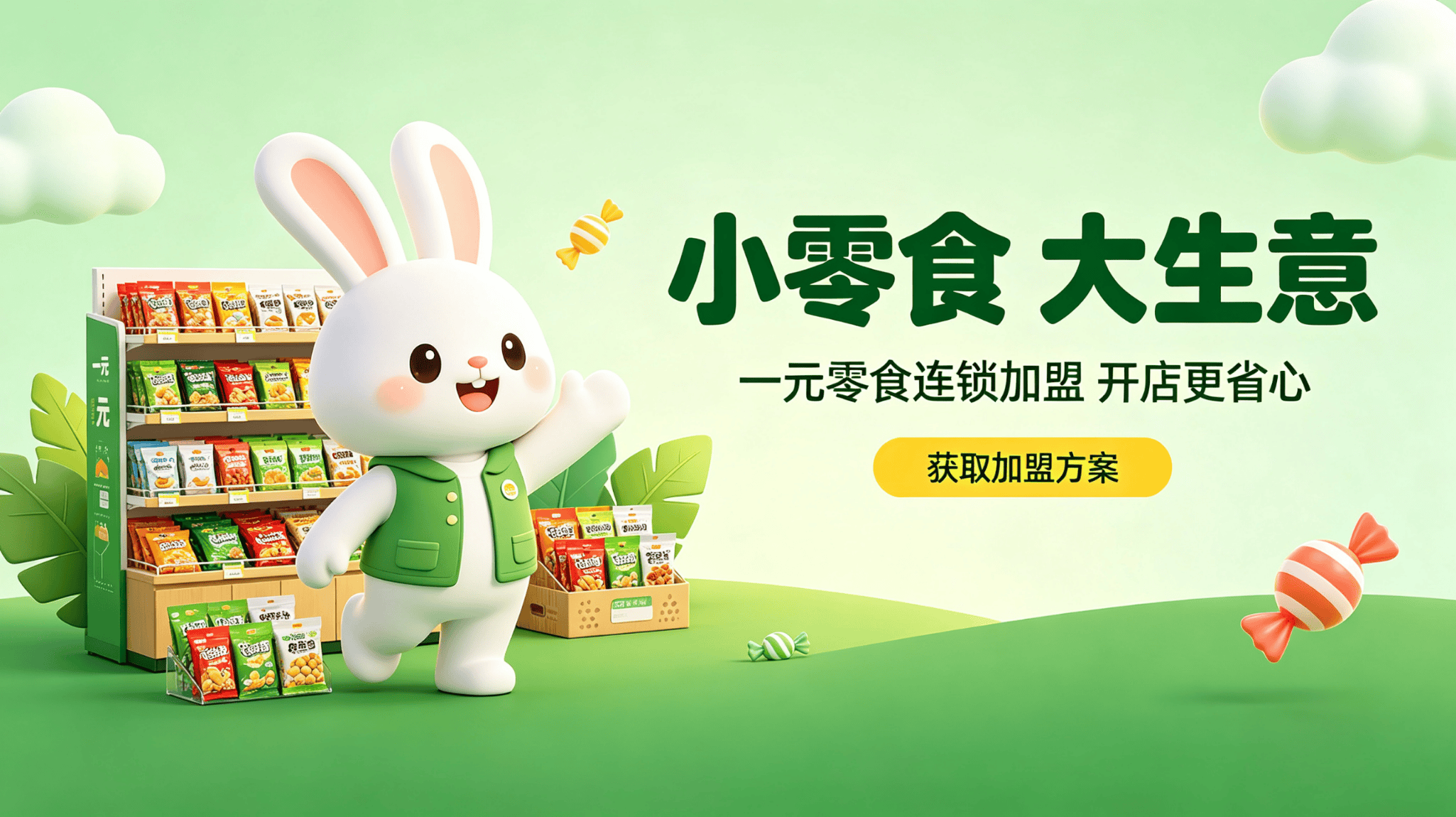 小食乐卡通兔子零食形象