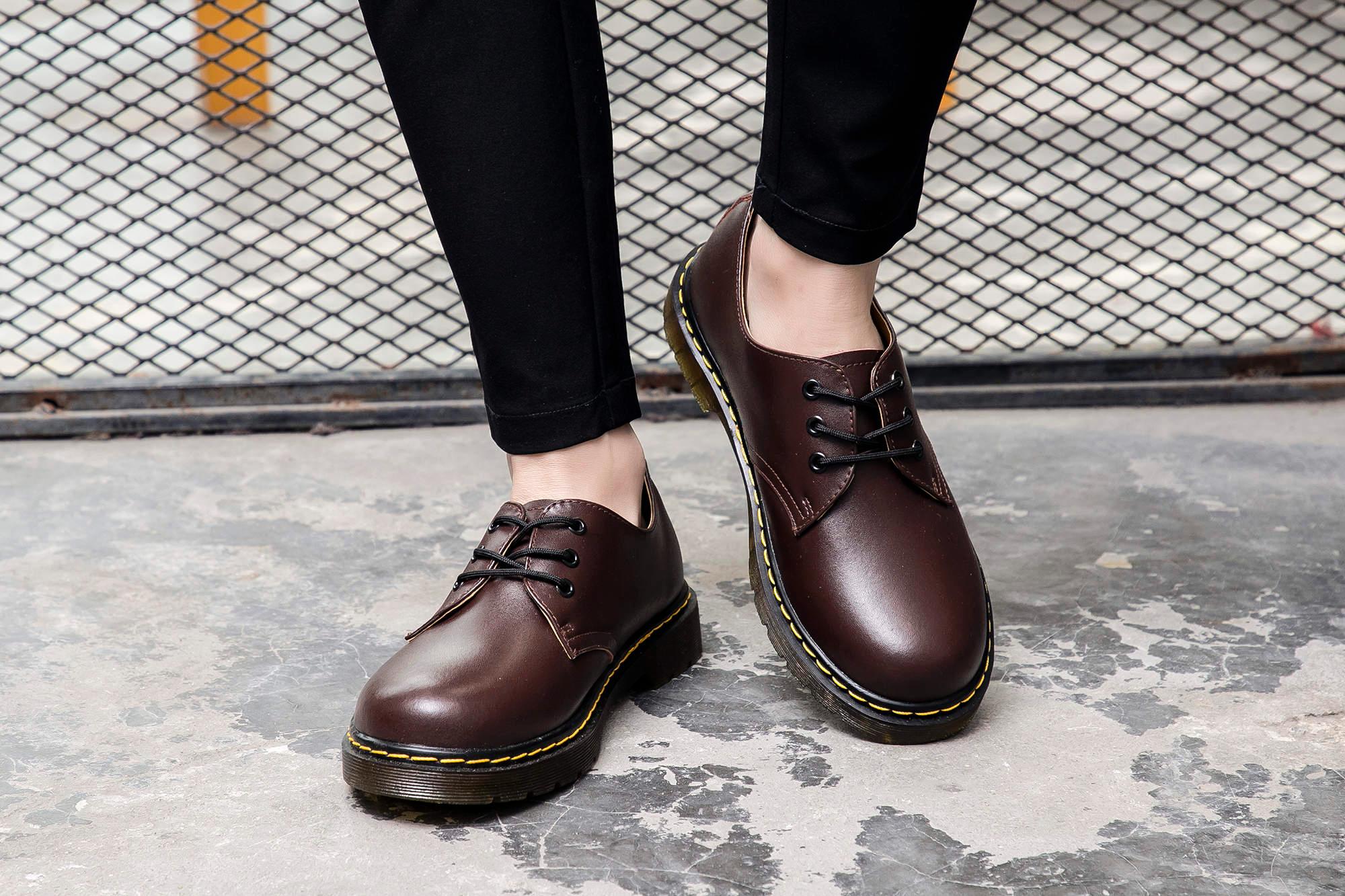 森马男鞋同款休闲小皮鞋男韩版英伦风复古潮流工装鞋大头皮鞋圆头马丁