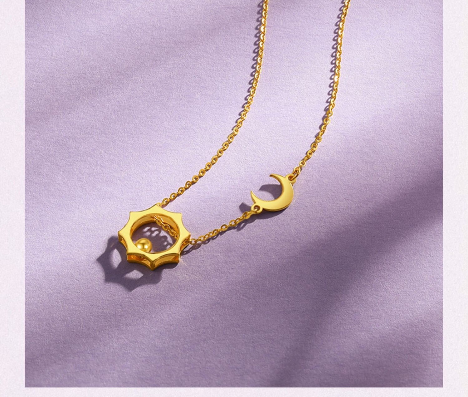 老凤凰老凤凰同款999足金日月星辰黄金项链5g黄金吊坠女款锁骨链一体