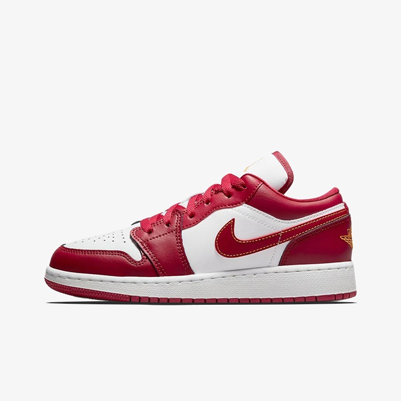 耐克nike air jordan 1 low aj1女款白红色低帮休闲篮球鞋 553560-607