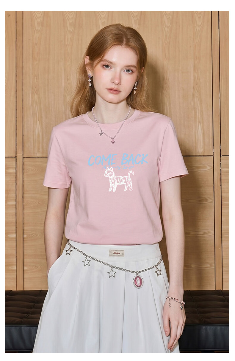 TonLion Women's Pure Cotton Short Sleeve Summer New Round Neck Loose T-Shirt Trendy Cartoon Anime Design Top 16
