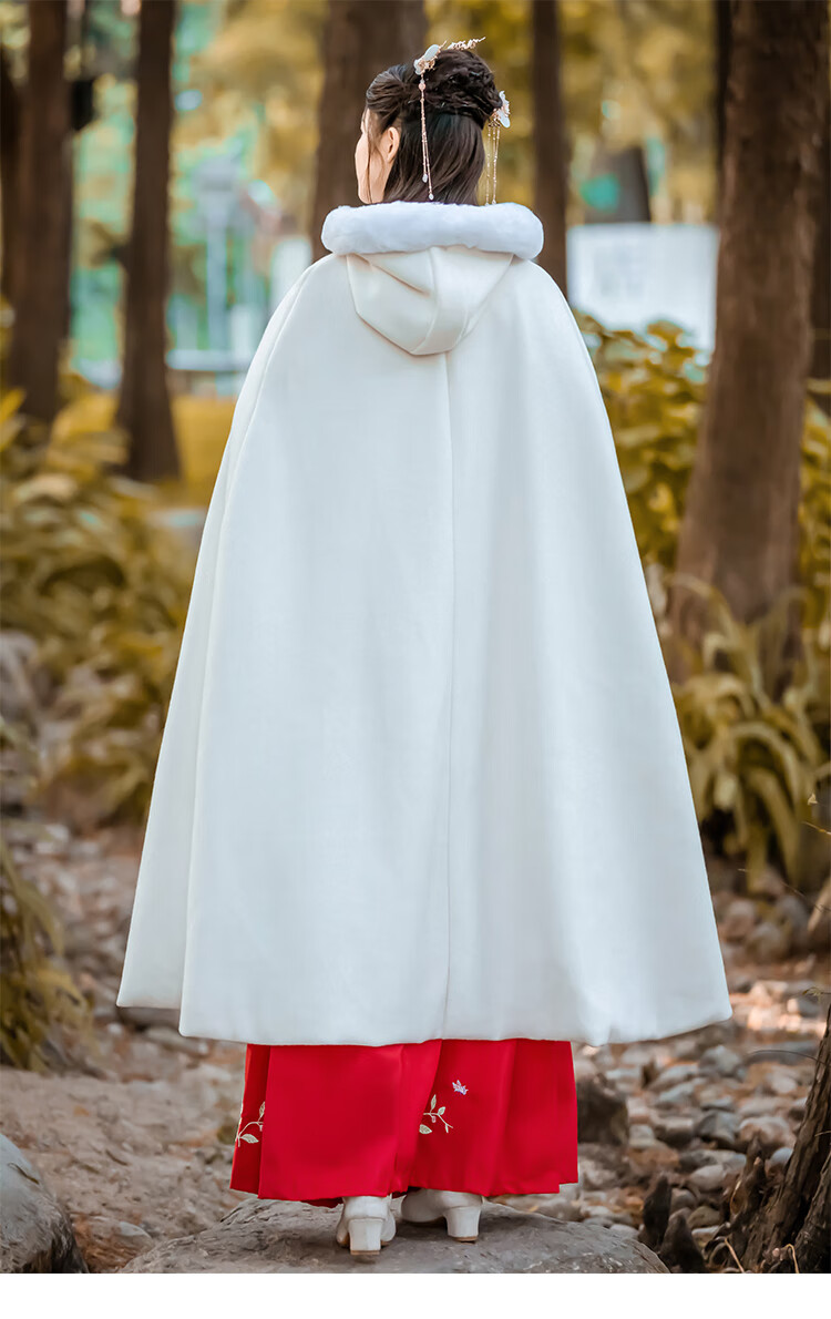 改良汉服女秋冬斗篷披风长款古风斗篷披风加绒日常学生古装仙中国风