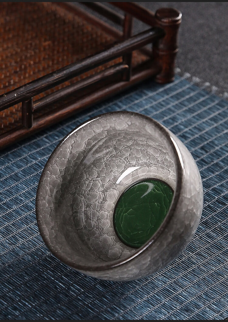 杯开片冰花釉陶瓷品茗杯功夫茶具茶碗建盏1101 冰花雪花杯150ml【图片