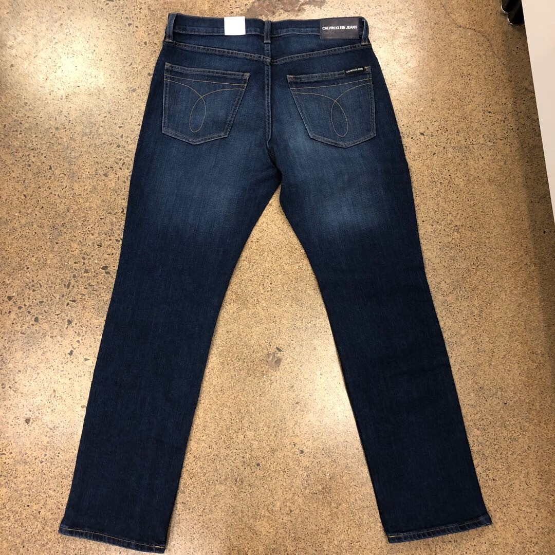 ck/calvin klein jeans男士经典款修身slim休闲牛仔潮长裤子 经典黑色