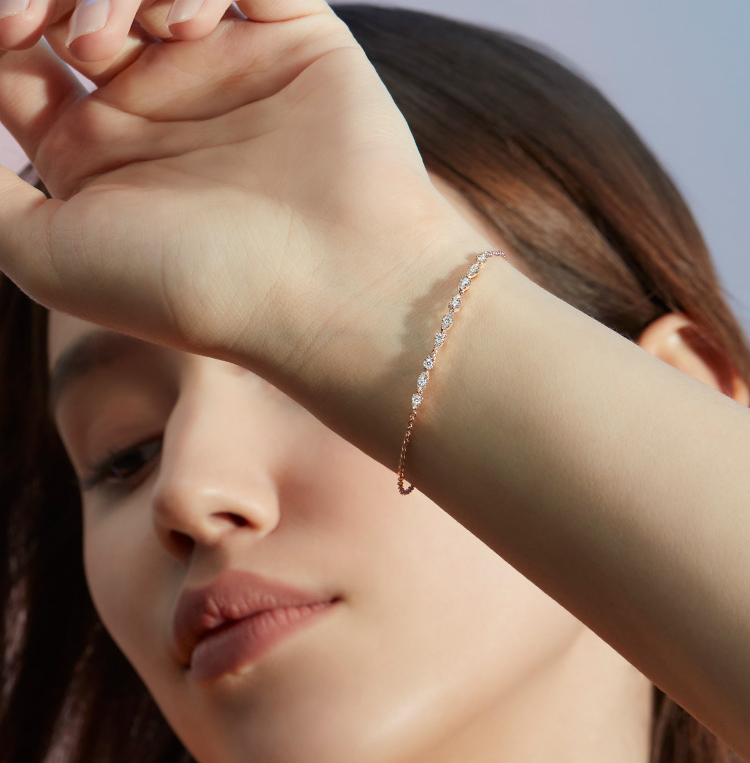 周大福钻石heartsonfire系列18k白钻石手链aerial手链uu4696175cm