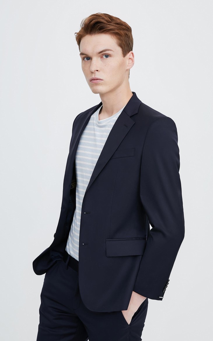 lindeberg金林德伯格早春修身商务西装外套西服男51934k507 paf深黑蓝