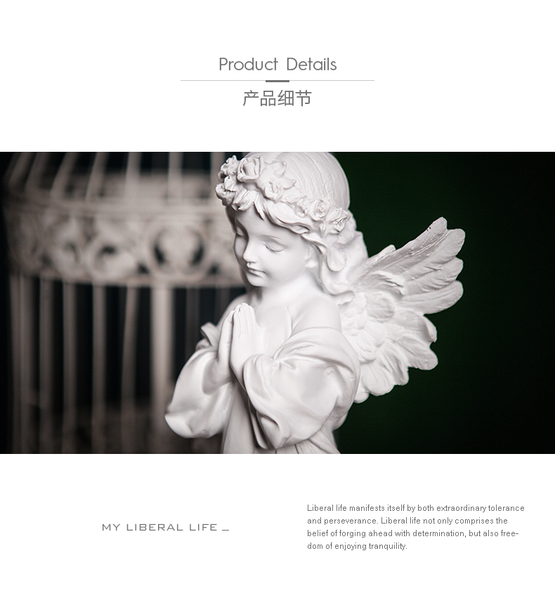 北欧复古天使艺术品雕塑家居饰品石膏雕像工艺品小摆件玫红色天使坐