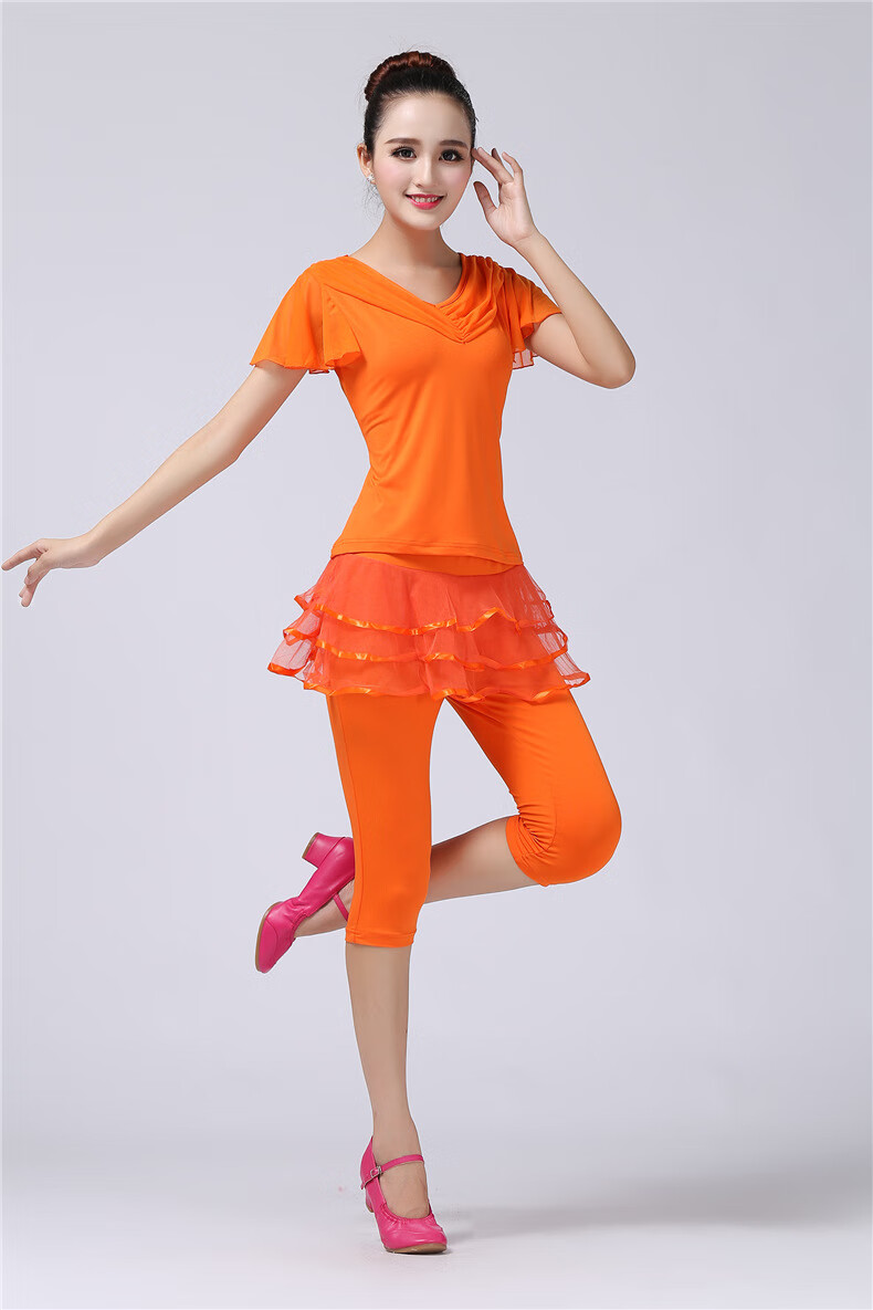2019杨丽萍广场舞服装新款套装运动套裙短裙子跳舞蹈的衣服女夏季