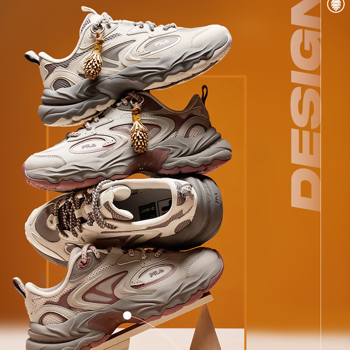 FILA PIGNA Pinecone Shoes [Yi Yangqianxi Edition] Men's Dad Sneakers 2026 Autumn Casual Sports Shoes 12