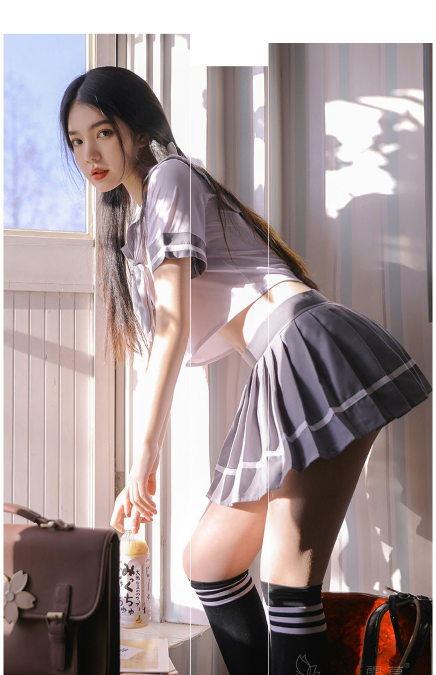 超短裙性感齐小短裙露p校园jk制服女性感短裙服纯欲水手服免脱欲纯情