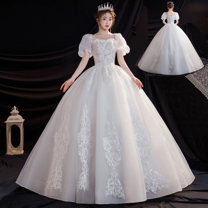 孕妇婚纱7个月特大码200斤胖mm新娘礼服2022新款胖人遮肚显瘦拖尾齐地