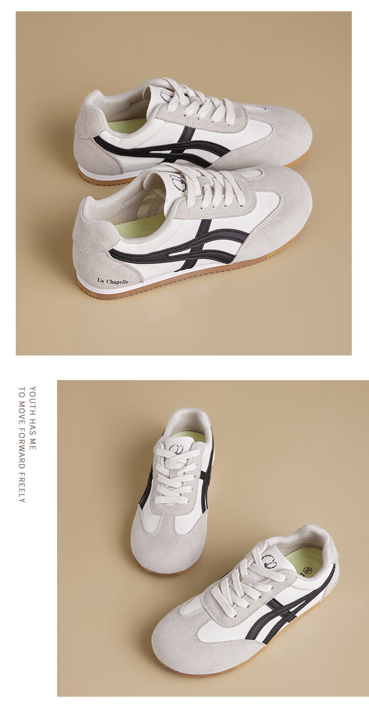 La Chapelle Women's Derby Shoes 2026 Summer Retro Fashion Comfortable Casual Sneakers 625B Beige Gray Black Size 40 22