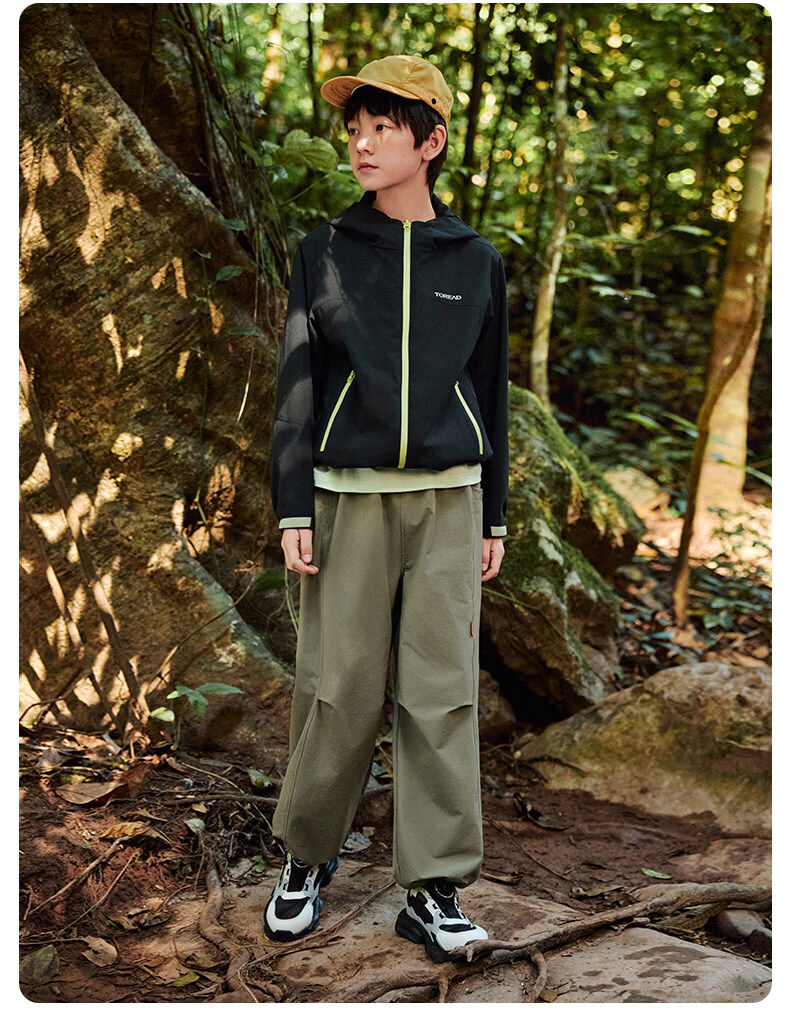 TOREAD [Xingye] Children's Pants Boys Girls Big Kids Autumn Winter Casual Trendy Sports Cargo Pants Cang Green 120 20