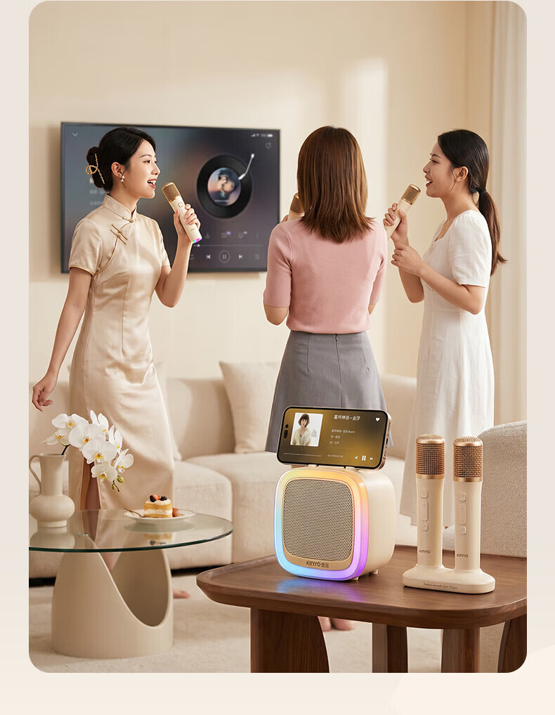 KINYO K88Ultra 2nd Gen All-in-One Karaoke Speaker System 2026 Home KTV Set Microphone Singing Device Bluetooth Speaker Karaoke TV Gift 9