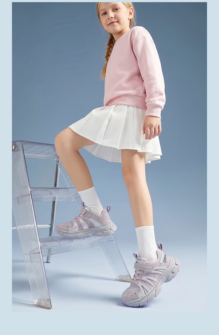 Belle Kids Girls Sports Shoes Big Girls 2026 Summer New Breathable Mesh Shoes Girls Elementary School Children Running Shoes 9