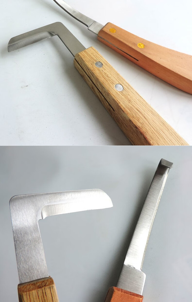 友牧 牛用修蹄刀 一字型 七字型 左手右手 木质手柄 羊牛马骡子 修蹄