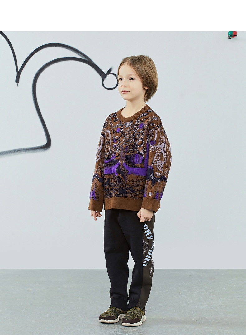 jnby by jnby江南布衣童装秋冬新款时尚手绘提花毛衣 072中杂灰 140cm