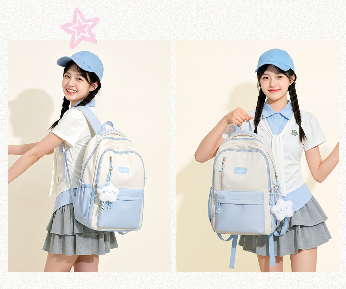 Warrior Women's Backpack 2026 New Style High School Student Fashion Lightweight Large Capacity Travel College Laptop Bag 18