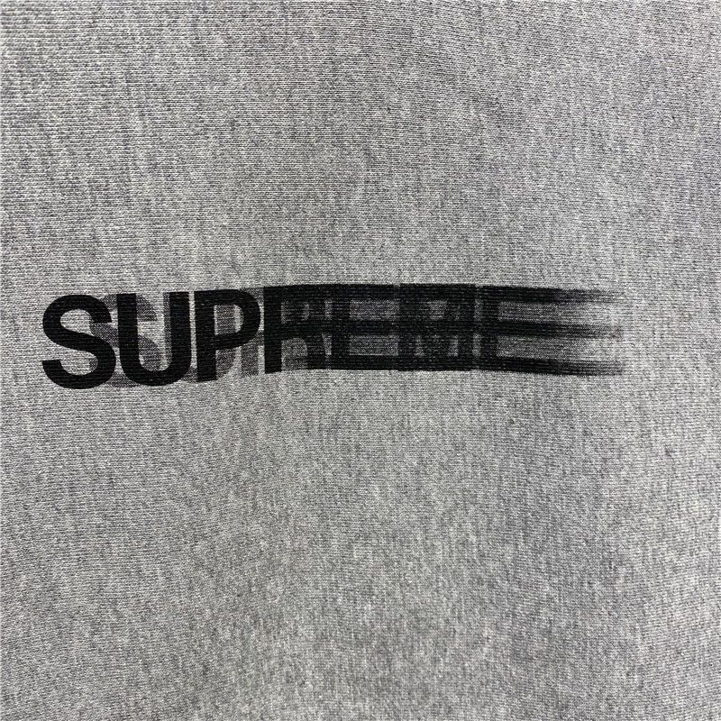 潮牌suprememotion logo幻影印花加绒连帽卫衣帽衫情侣男女款 灰色