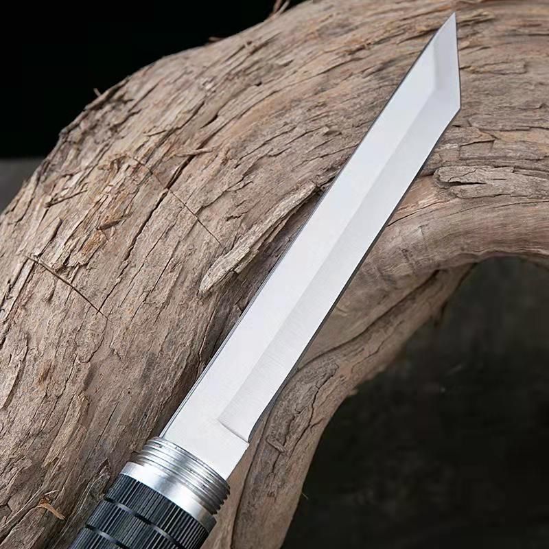 康阁 棍刀一体防爆瑞士长款户外防身刀合法防身棍中刀 黑色【图片