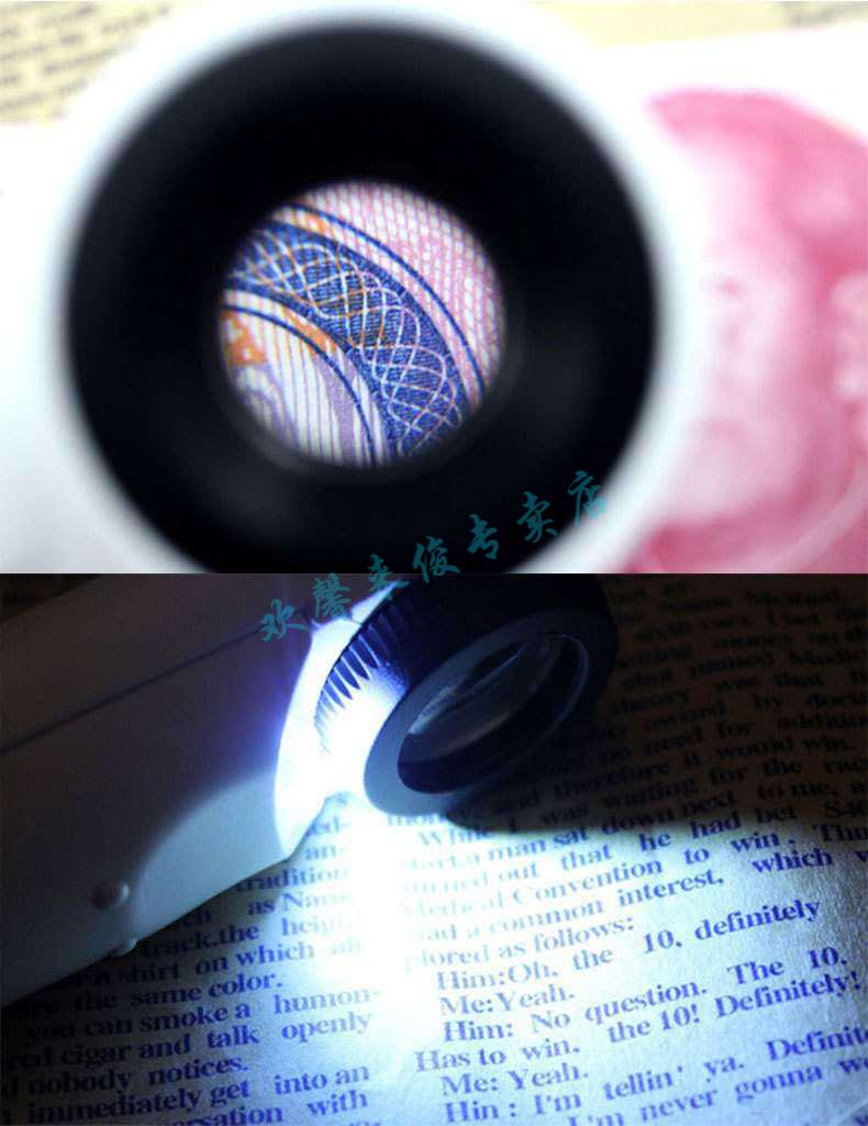 放大镜大镜面60倍放大镜100倍高清多功能高倍扩大镜古玩珠宝鉴定便携