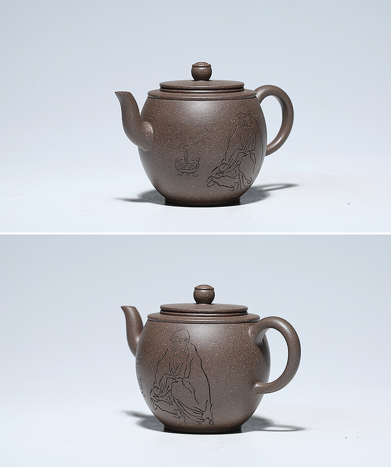 紫砂壶名家全纯手工茶具茶壶家藏原矿青段泥云肩壶青段泥云肩芦银霞