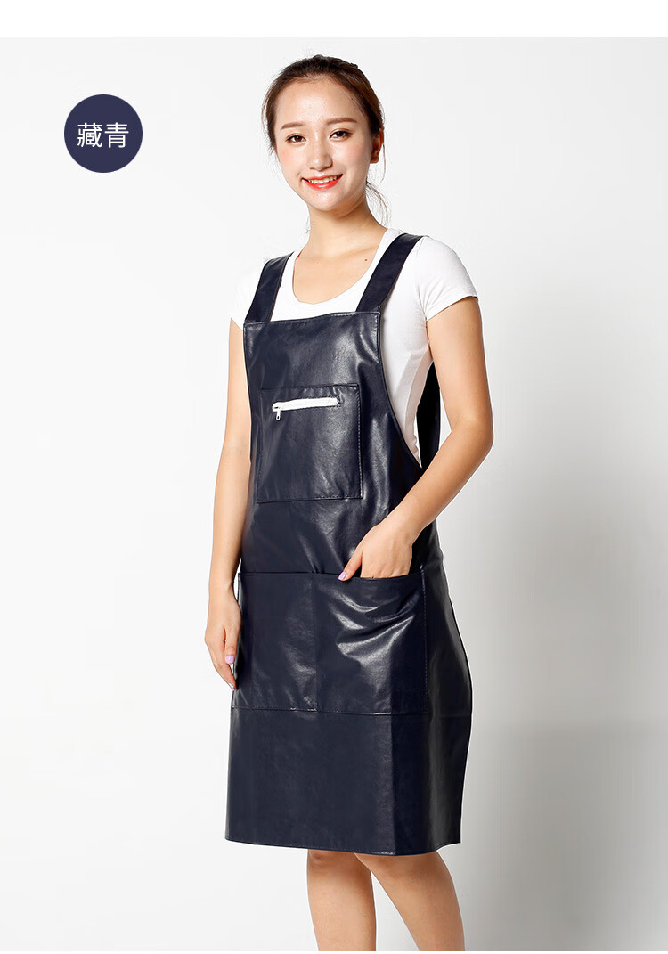 加厚卖鱼专用杀鱼防水专用围裙皮pu大人厨房软皮女时尚罩衣家用工作服