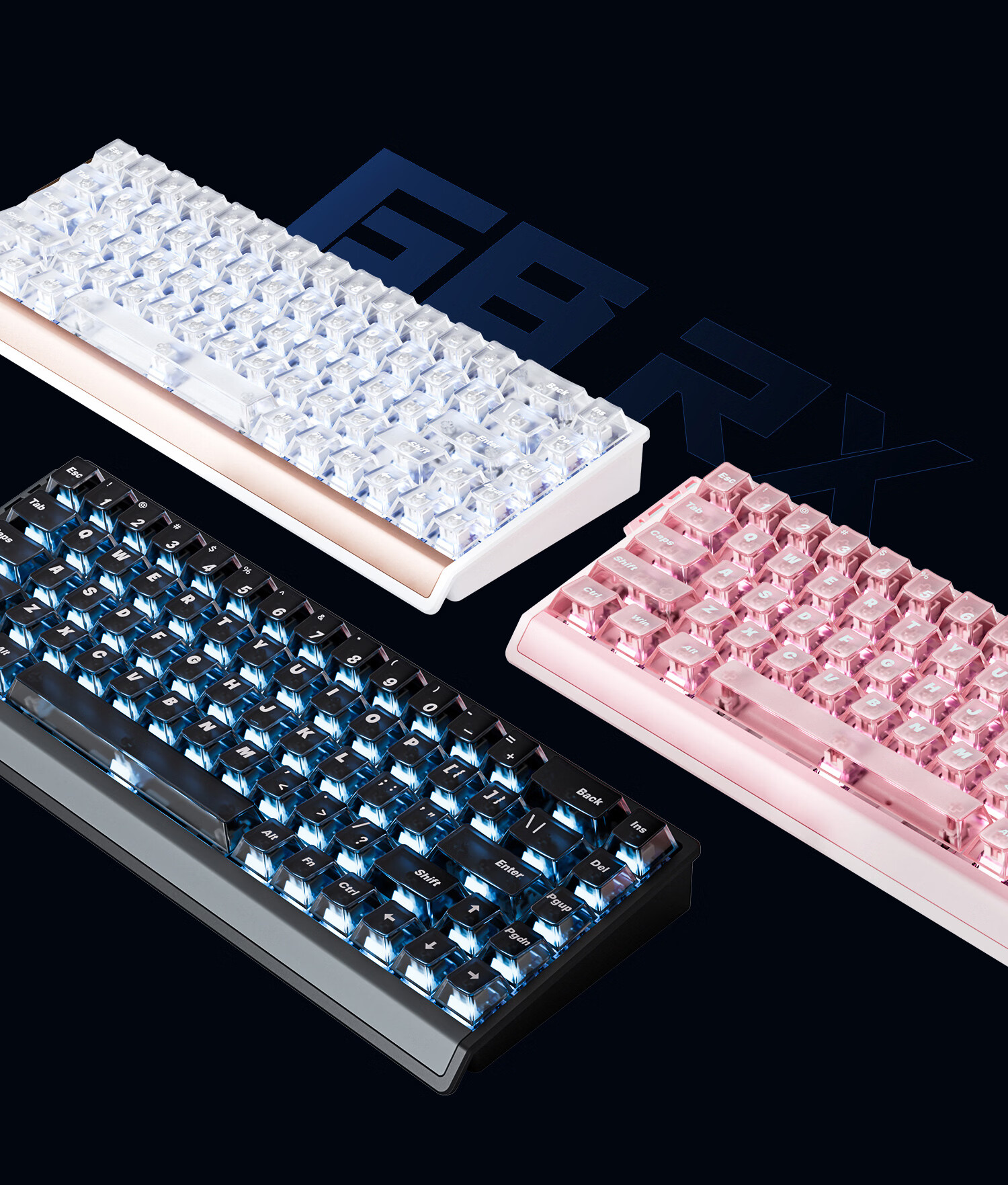 ATK68RX Magnetic Switch Keyboard Wired Single Mode Customized Esports Valorant Foggy Transparent Keycaps RT Mode 68-Key Gaming Office Mechanical Keyboard Pink - Mixed Yuan Switches 5